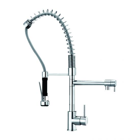 Flexible pull out sink mixer with filter water