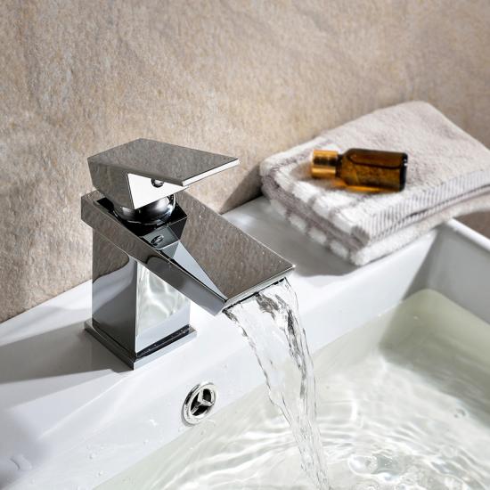 Modern designed basin mixer with clicker waste